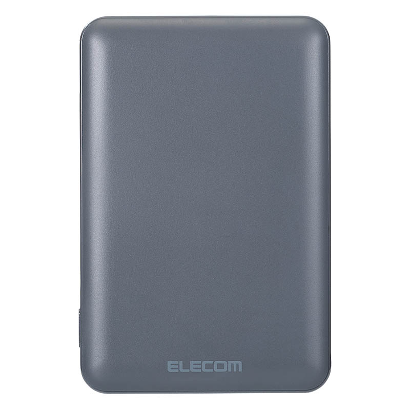 モバイルバッテリー リチウムイオン電池 薄型 5000mAh USB Type-C入出力1ポート×USB-A出力1ポート ダークグレー