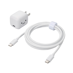 【お取り寄せ商品】AC充電器 スマホ・タブレット用 USB Power Delivery 30W USB-C1ポート C-Cケーブル付属 1.5m しろちゃん