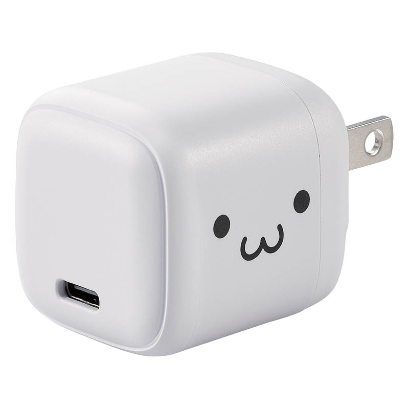 【お取り寄せ商品】AC充電器 スマホ・タブレット用 USB Power Delivery 30W USB-C1ポート C-Cケーブル付属 1.5m しろちゃん