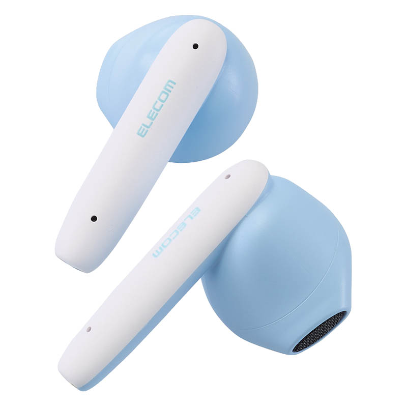 【お取り寄せ商品】Bluetoothイヤホン 完全ワイヤレス AAC対応 低遅延モード セミオープン タッチセンサー マカロンブルー
