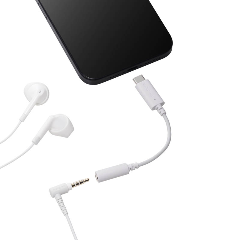 音声変換ケーブル USB Type-C to 3.5mm ステレオミニ端子 DAC搭載 ホワイト