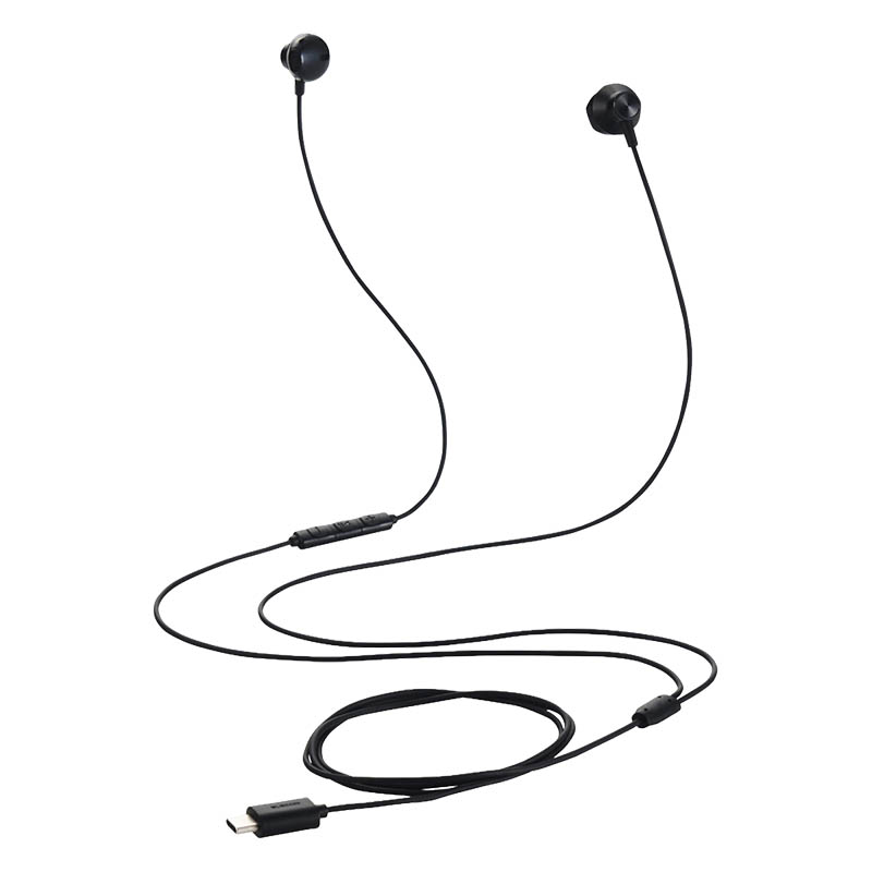 有線イヤホン Type-C 高耐久 セミオープン 14.2mm ブラック