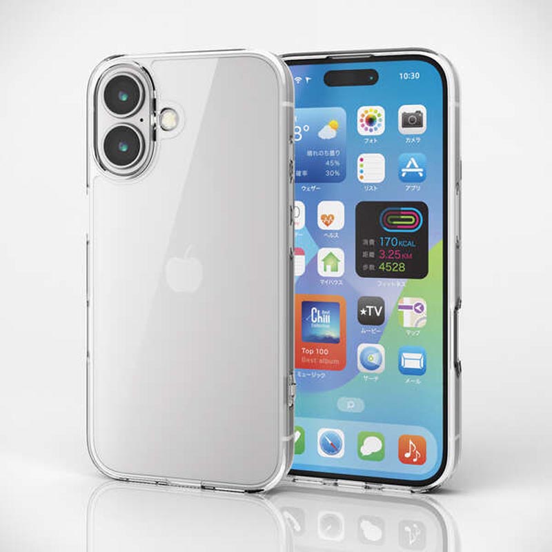 iPhone16 ハイブリッドケース クリア PM-A24AHVCKCR