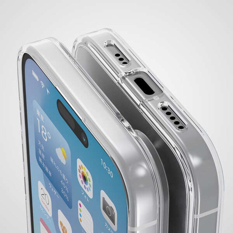 iPhone16 ハイブリッドケース クリア PM-A24AHVCKCR