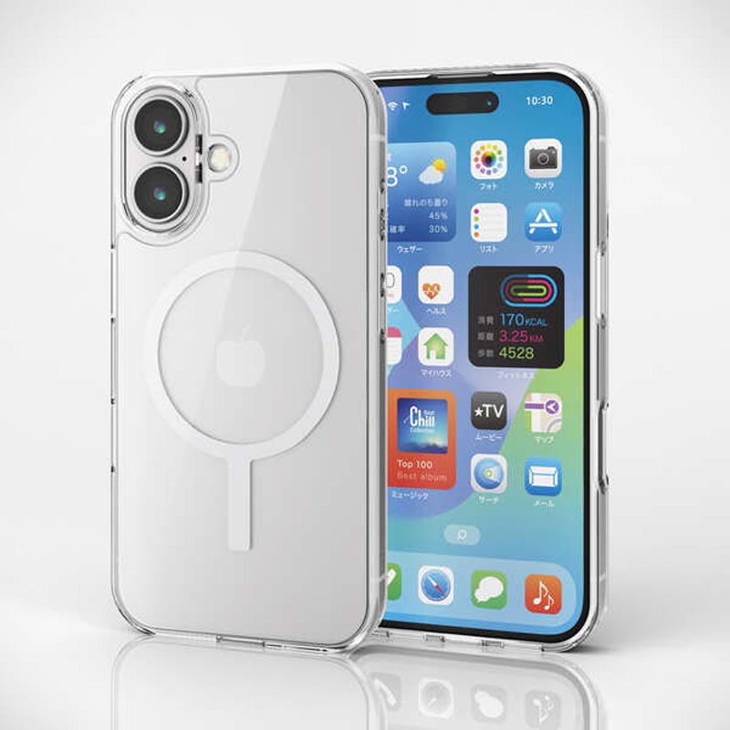 iPhone16 ハイブリッドケース MAGKEEP ホワイト PM-A24AMAG02WH