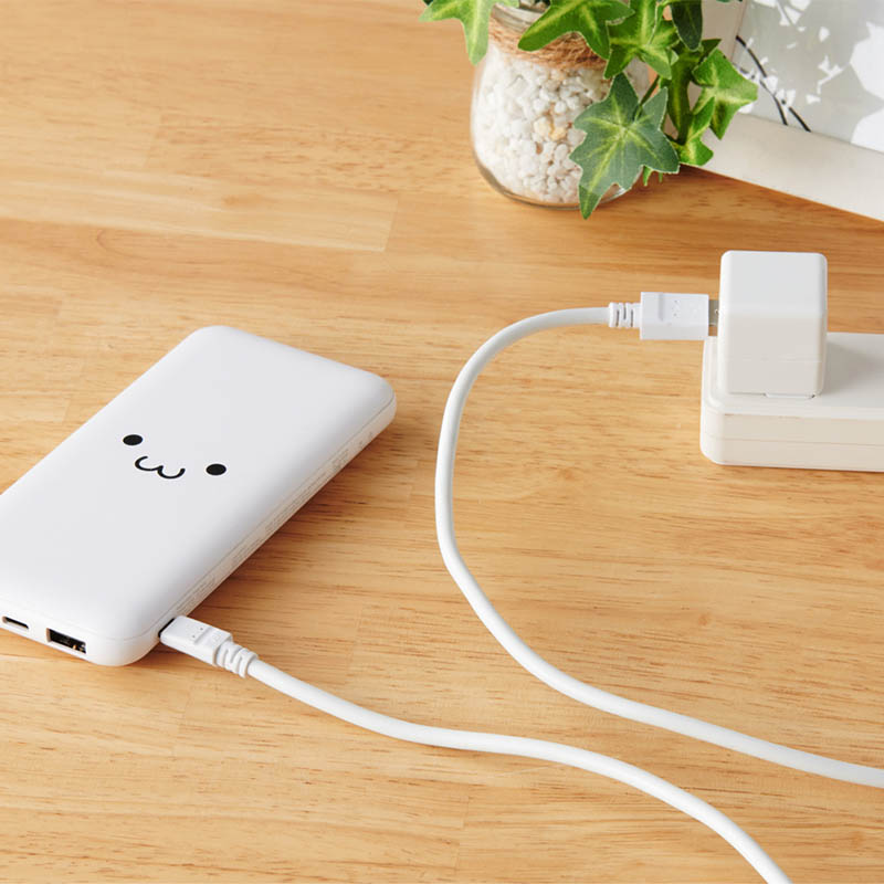 モバイルバッテリー リチウムイオン電池 10000mAh USB-C×1 USB-A×2 microB×1 しろちゃん