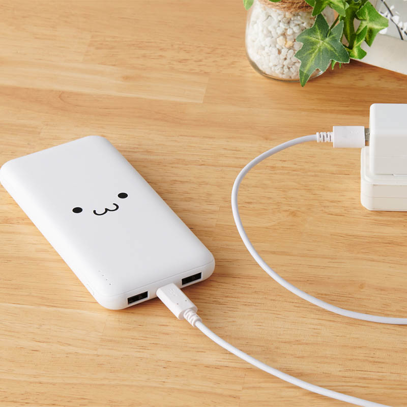モバイルバッテリー リチウムイオン電池 10000mAh USB-C×1 USB-A×2 microB×1 しろちゃん