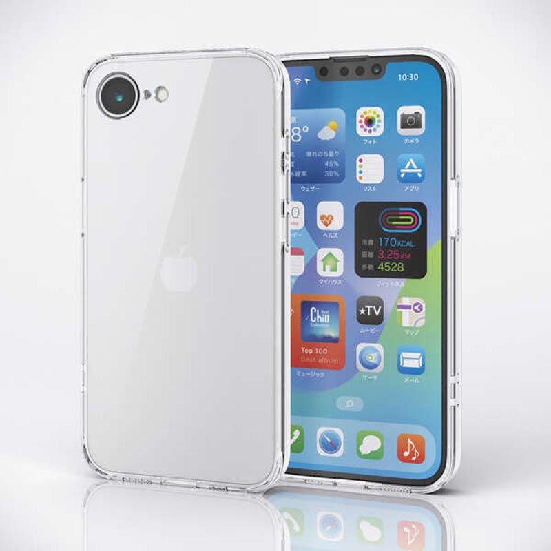 iPhone17e・16e ハイブリッドケース 極限 メタルステッカー付 クリア PM-A25SHVCKKCR