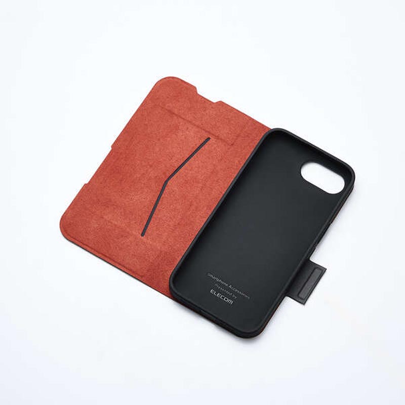 iPhone 17e・16e ソフトレザーケース 薄型 磁石付 ブラック PM-A25SPLFUBK