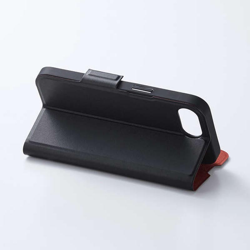 iPhone 17e・16e ソフトレザーケース 薄型 磁石付 ブラック PM-A25SPLFUBK