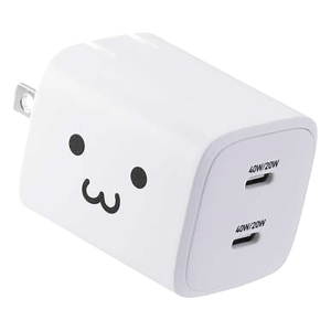 【お取り寄せ商品】USB Power Delivery 40W AC充電器(C×2) しろちゃん