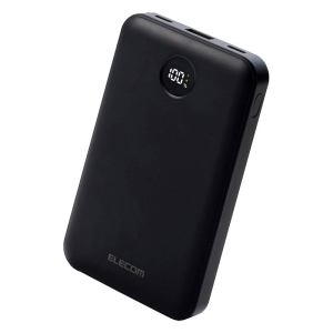 モバイルバッテリー リチウムイオン電池 残量表示 10000mAh USB-C×2 USB-A×1 ブラック