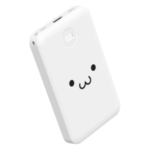 モバイルバッテリー リチウムイオン電池 残量表示 10000mAh USB-C×2 USB-A×1 しろちゃん