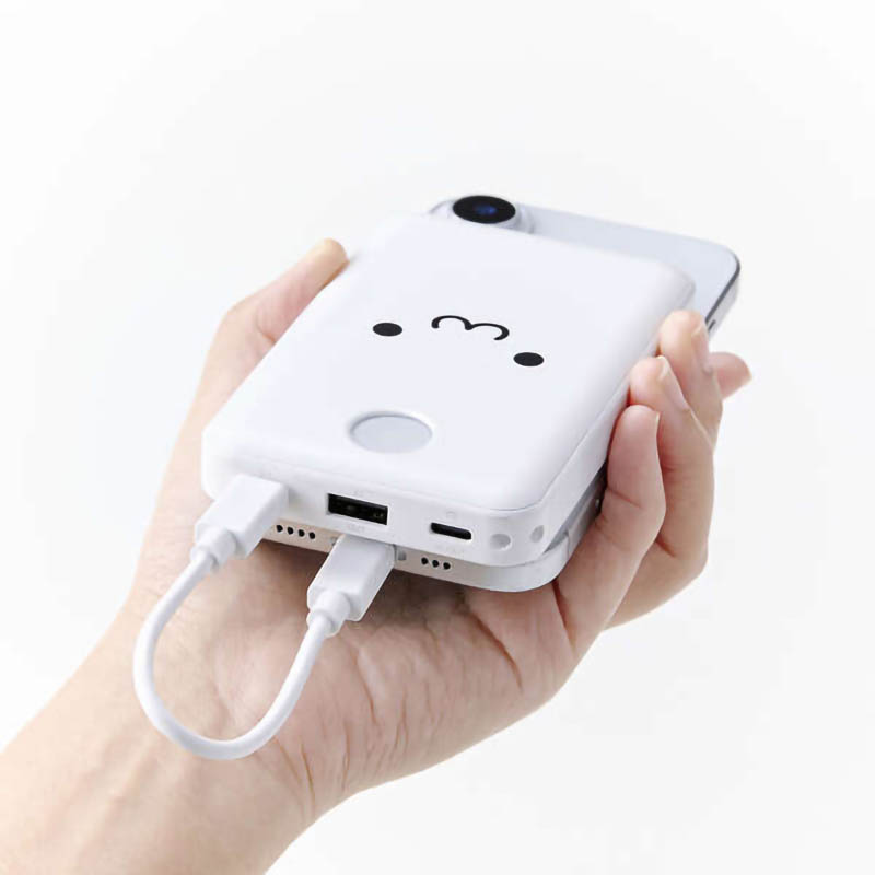 モバイルバッテリー リチウムイオン電池 残量表示 10000mAh USB-C×2 USB-A×1 しろちゃん