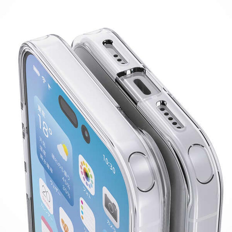 iPhone17 ハイブリッドケース メタルステッカー付 PM-A25AHVCKCR