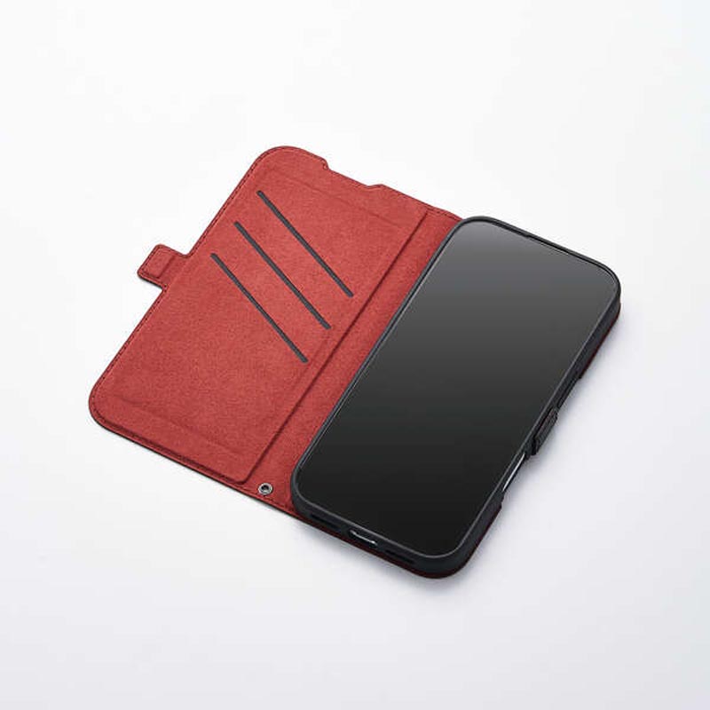 iPhone17 手帳型ケース 薄型 磁石付 MAGKEEP ブラック PM-A25APLFMGBK