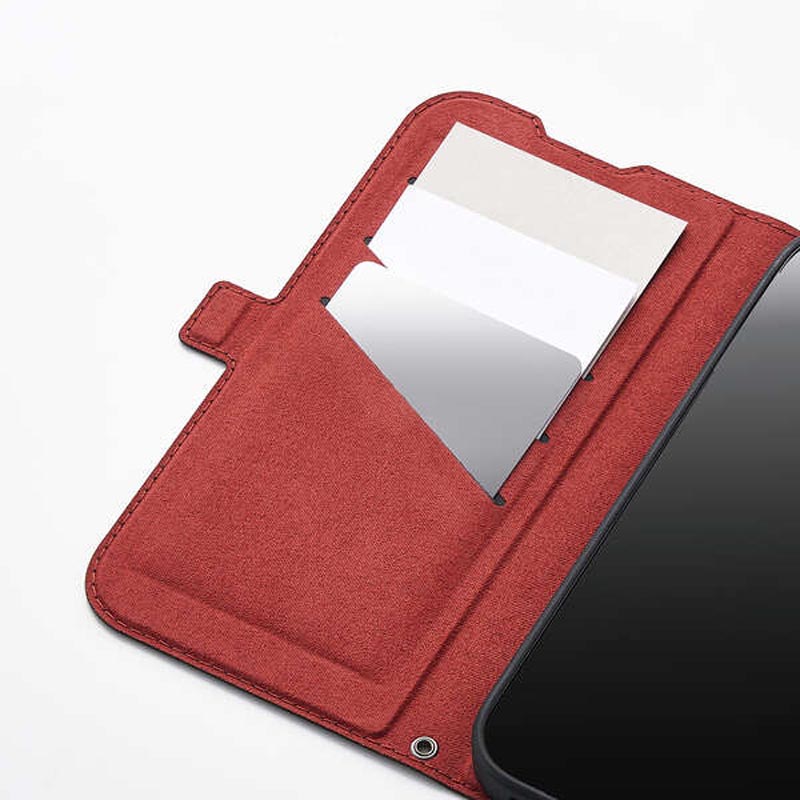 iPhone17 手帳型ケース 薄型 磁石付 MAGKEEP ブラック PM-A25APLFMGBK