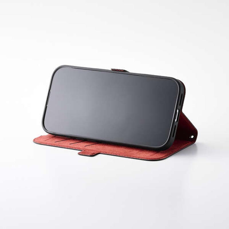 iPhone17 手帳型ケース 薄型 磁石付 MAGKEEP ブラック PM-A25APLFMGBK