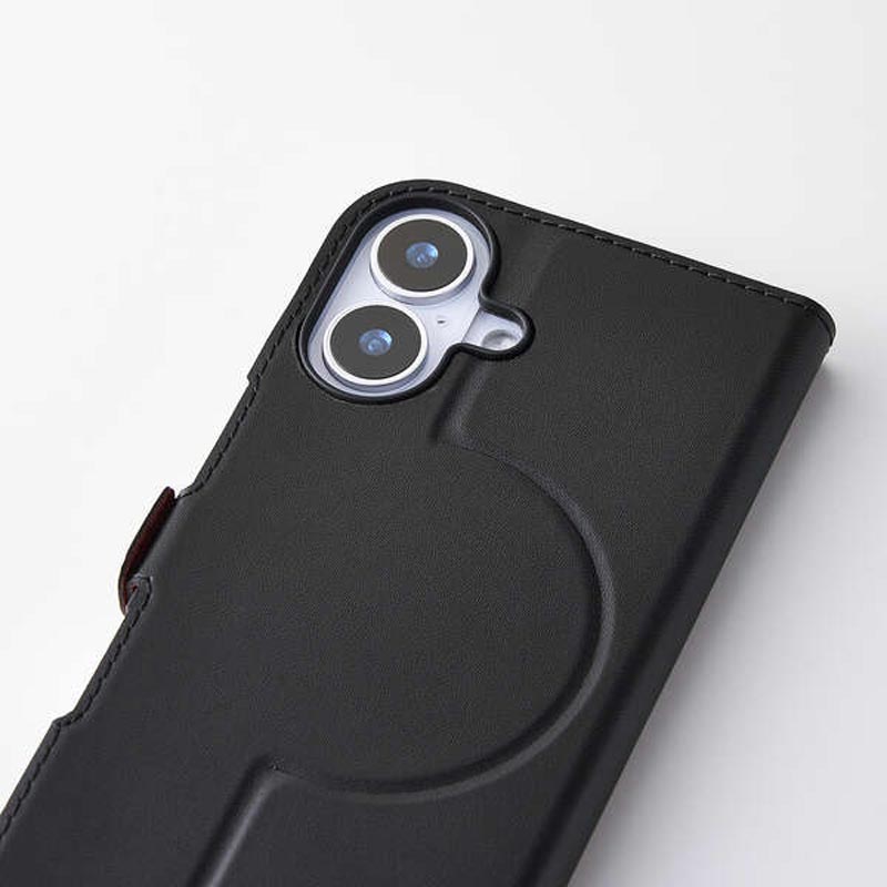iPhone17 手帳型ケース 薄型 磁石付 MAGKEEP ブラック PM-A25APLFMGBK