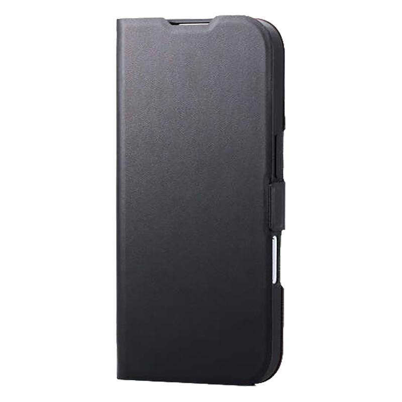 iPhone17 手帳型ケース 薄型 磁石付 ブラック PM-A25APLFUBK