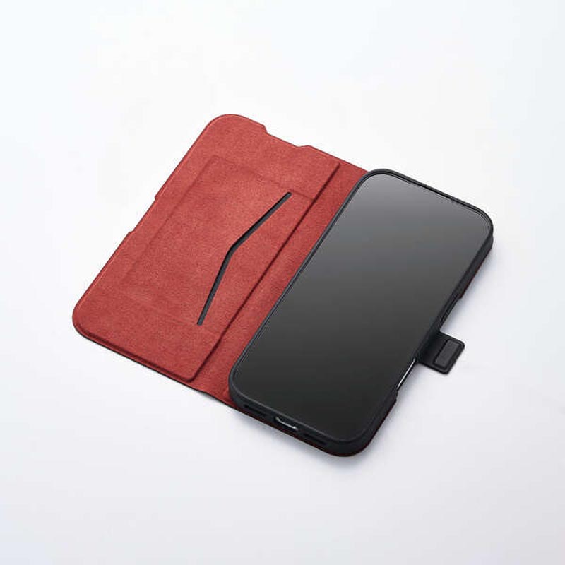 iPhone17 手帳型ケース 薄型 磁石付 ブラック PM-A25APLFUBK