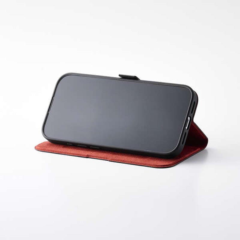 iPhone17 手帳型ケース 薄型 磁石付 ブラック PM-A25APLFUBK