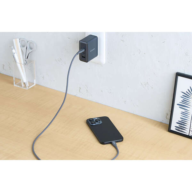 USB2.0ケーブル(USB Type-C(TM) - USB Type-C｜240W｜なめらか) 1.0m グレー