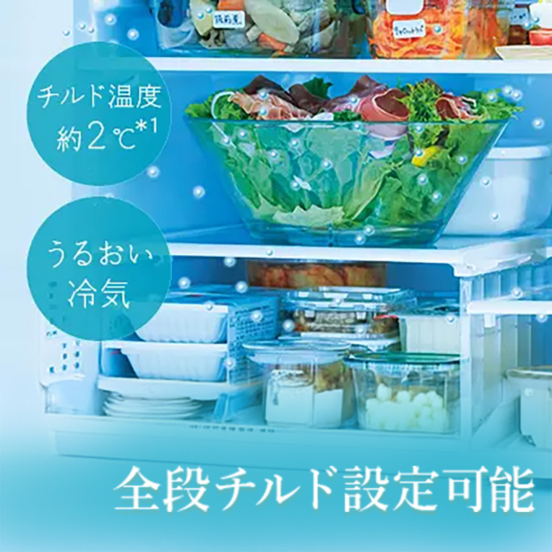 【お取り寄せ商品】540L 6ドア冷蔵庫 R-HW54V(N) ライトゴールド