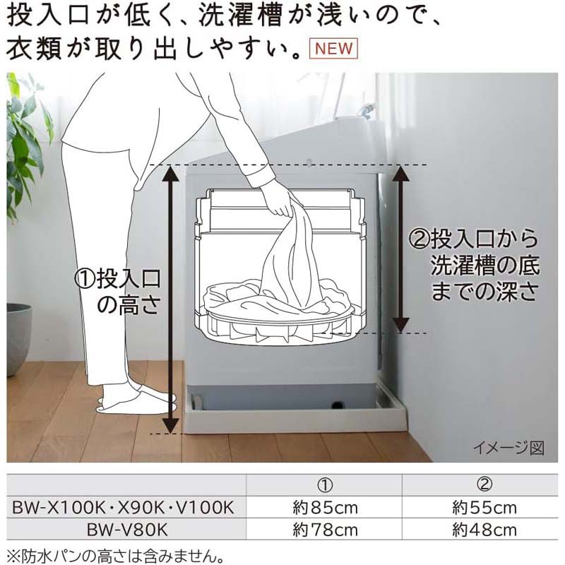 8kg 全自動洗濯機 ビートウォッシュ BW-V80K-V ホワイトラベンダー