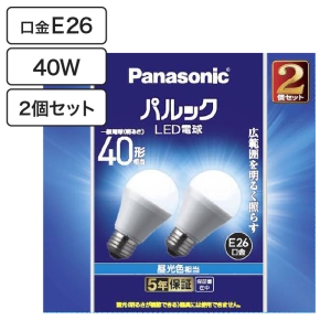LED電球一般電球40W形相当昼光色タイプ2個パック LDA4DGK42T