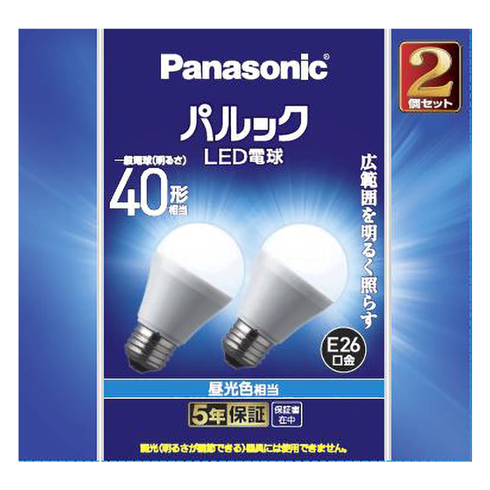 LED電球一般電球40W形相当昼光色タイプ2個パック LDA4DGK42T