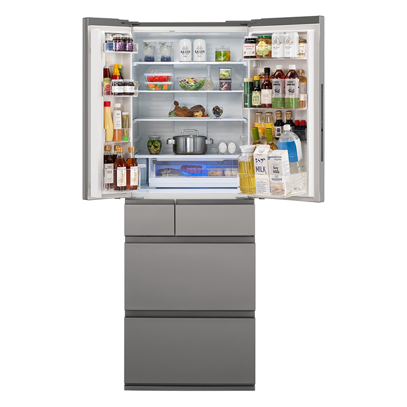 【お取り寄せ商品】490L 6ドア 冷蔵庫 フレンチドア(両開き) シルバー NR-F49EY2-S