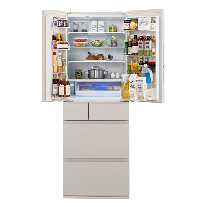 【お取り寄せ商品】490L 6ドア 冷蔵庫 フレンチドア(両開き) マットライトベージュ NR-F49EY2-C