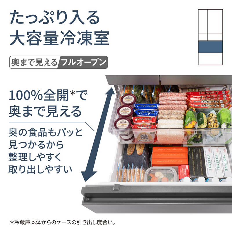 【お取り寄せ商品】490L 6ドア 冷蔵庫 フレンチドア(両開き) マットライトベージュ NR-F49EY2-C