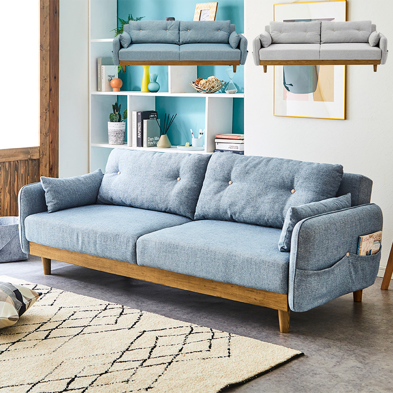 ■【関家具】ソファベッド ノイン ファブリック 幅198×奥行100×高さ71cm