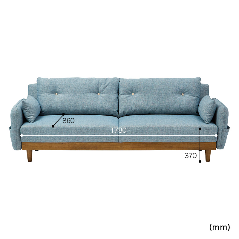 ■【関家具】ソファベッド ノイン ファブリック 幅198×奥行100×高さ71cm