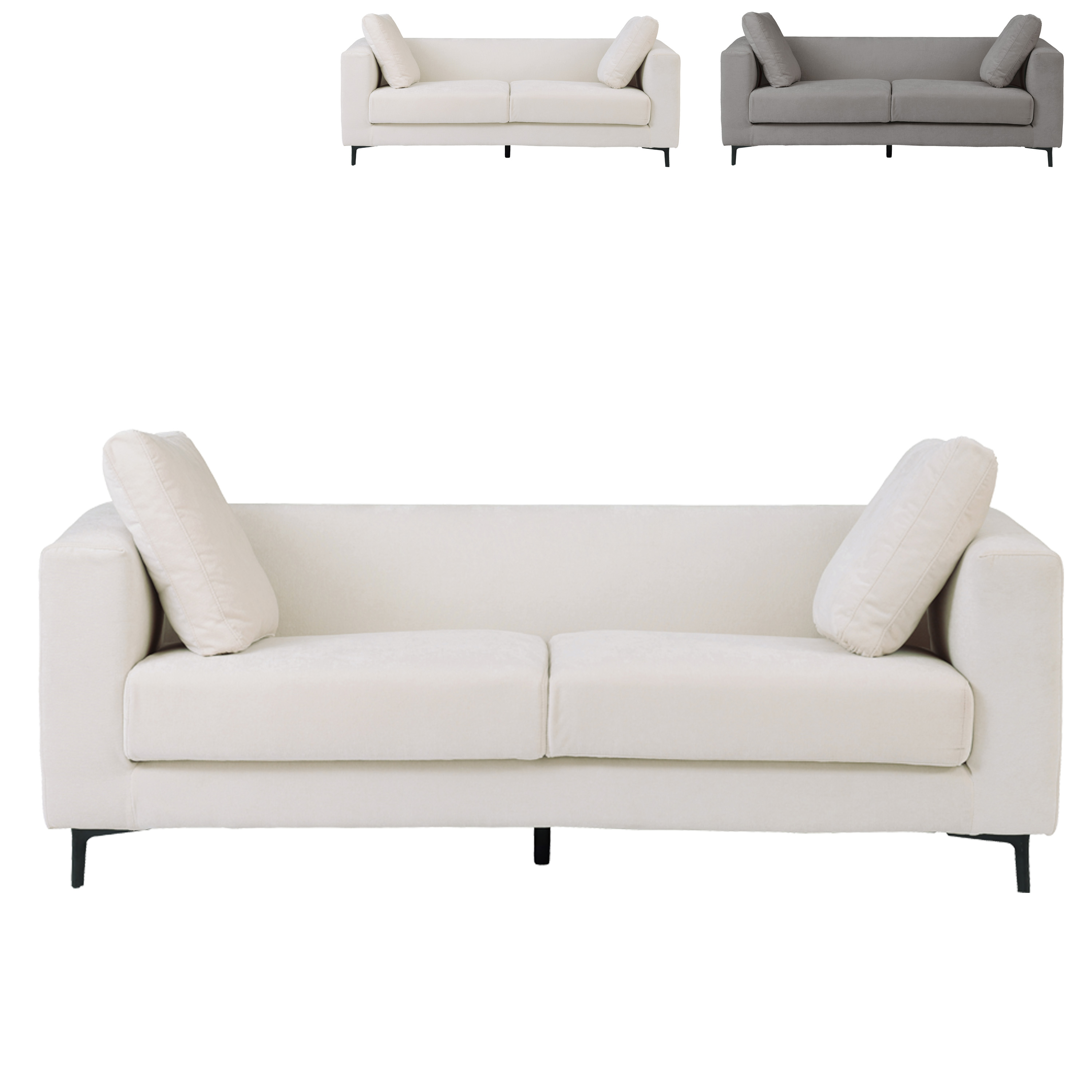 ■【関家具】3人掛けソファ フィナ ファブリック 幅185×奥行83×高さ83cm