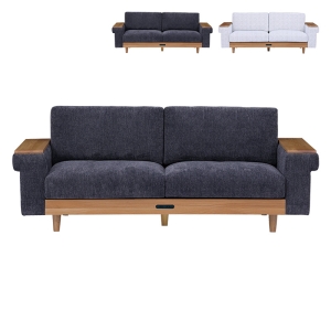 ■【関家具】3人掛けソファ マッシュⅡ ファブリック 幅195×奥行88×高さ77cm