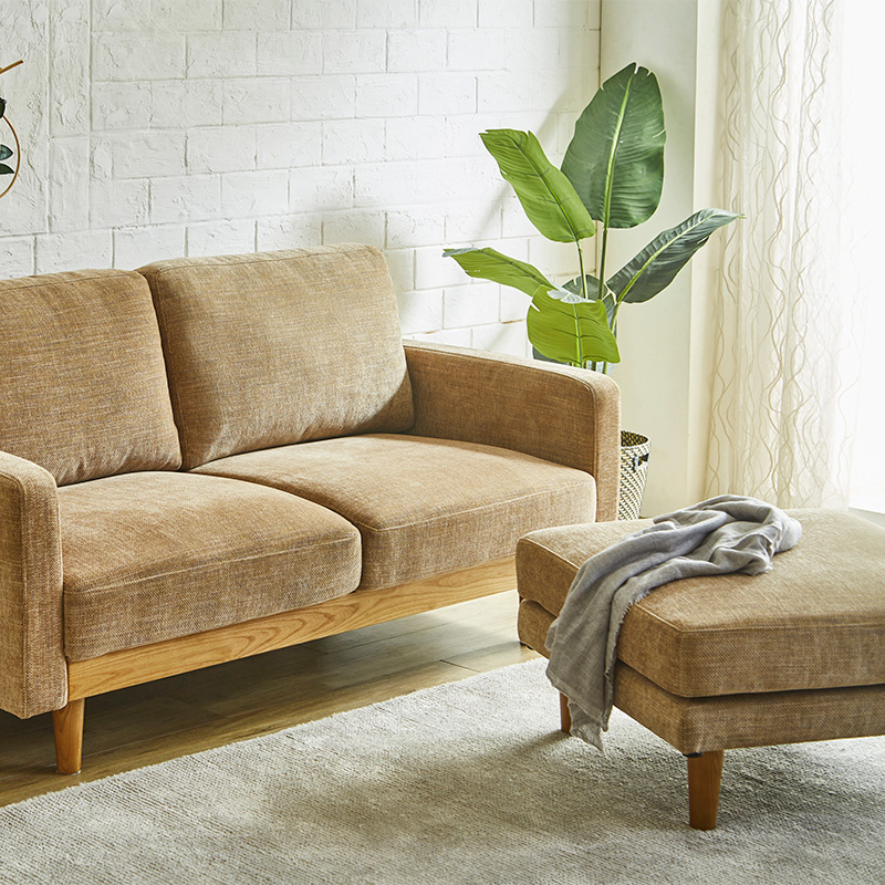 ■【関家具】スツール シュリンプ ファブリック 幅69×奥行69×高さ42cm