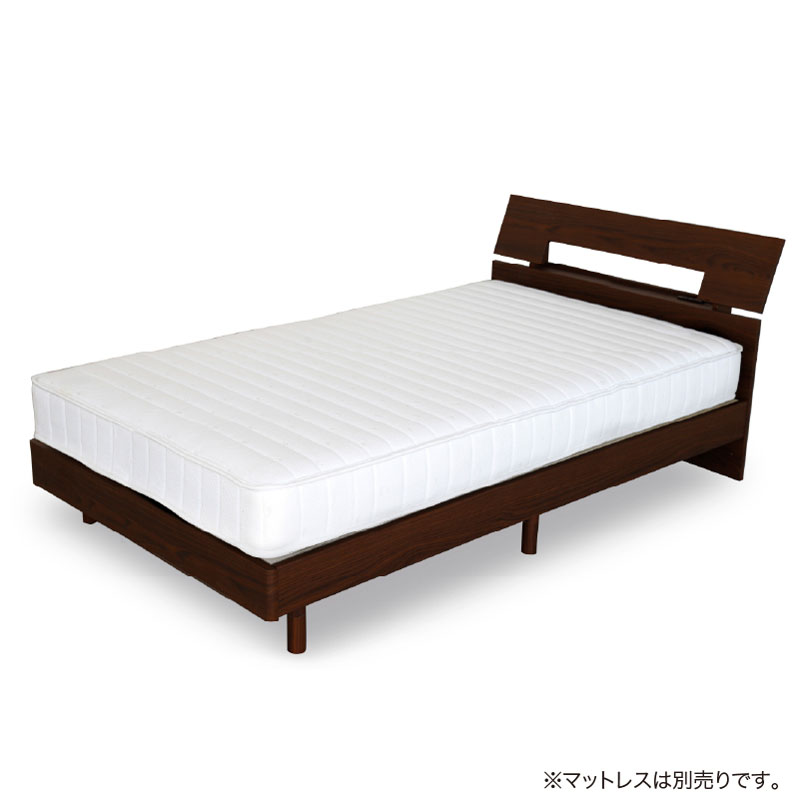 ■【関家具】セミダブルベッド オセロット3 すのこ 宮付き 幅122×奥行207.1×高さ80cm