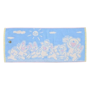 【お取り寄せ商品】ノンタン フェイスタオル ラララ 34×80cm ブルー