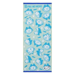 【お取り寄せ商品】11ぴきのねこ フェイスタオル ニャゴチェック 34×80cm ブルー