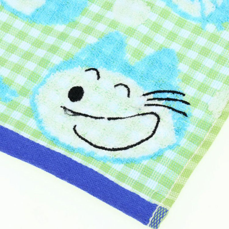 【お取り寄せ商品】11ぴきのねこ フェイスタオル ニャゴチェック 34×80cm ブルー