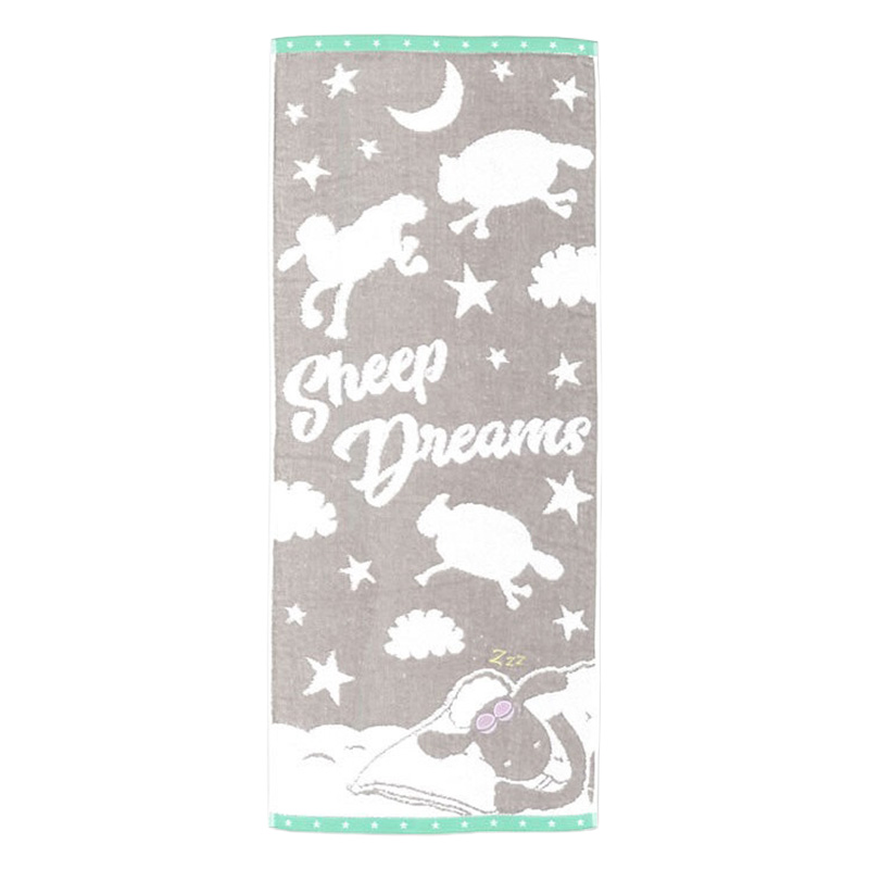 【お取り寄せ商品】ひつじのショーン フェイスタオル くものうえ 34×80cm グレー