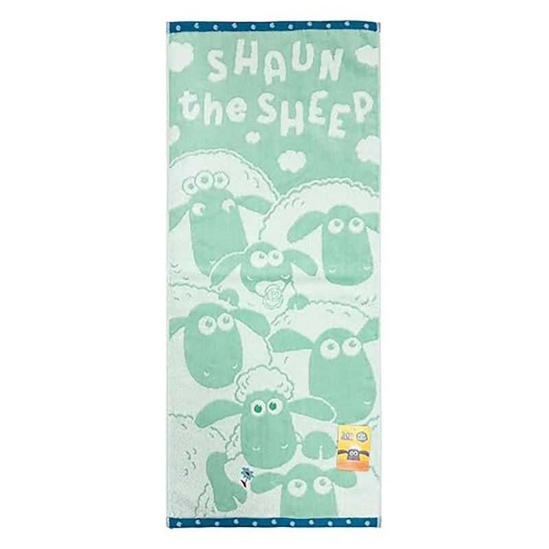 【お取り寄せ商品】ひつじのショーン フェイスタオル ルックアップ 34×80cm グリーン