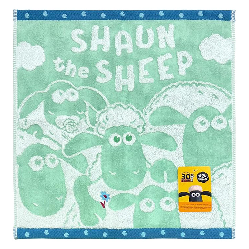 【お取り寄せ商品】ひつじのショーン ウォッシュタオル ルックアップ 34×35cm グリーン