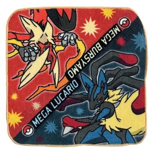 【お取り寄せ商品】プチタオル ポケモン メガルカリオ＆メガバシャーモ 20×20cm