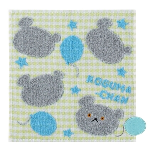 【お取り寄せ商品】こぐまちゃん プチタオル パーティ 25×25 グリーン