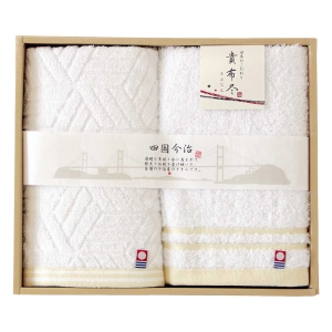 【お取り寄せ商品】今治タオルギフト 貴布尽5 フェイスタオル×2 ホワイト