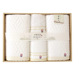 【お取り寄せ商品】今治タオルギフト 貴布尽5 バスタオル×1 フェイスタオル×2 ウォッシュタオル×1 ホワイト